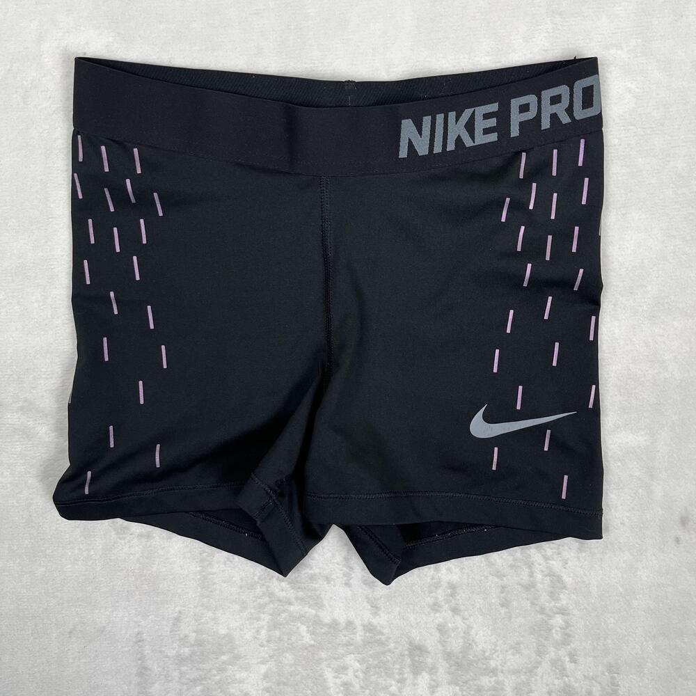 Nike Pro Dri-FIT Shorts Womens Small Black Compression 3 Inseam Running Training
